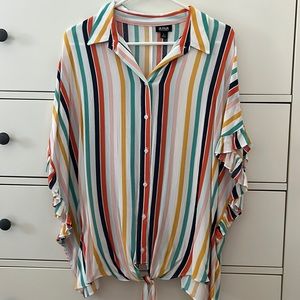 ANA Stripe Short Sleeve Blouse